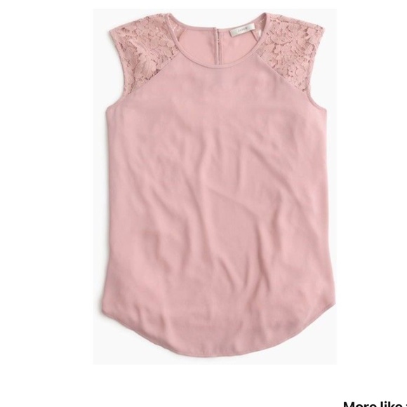 J. Crew Floral Lace Shoulder Top - Picture 1 of 4